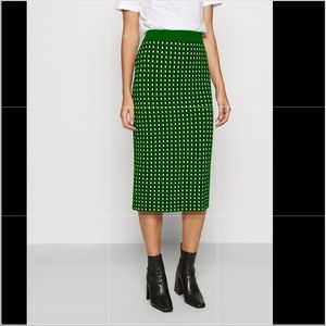Green Geometric Print Banana Republic knit skirt